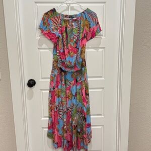 Rachel Roy Resort 2 Piece Set with Wrap Skirt Size S Floral Bright Multicolor